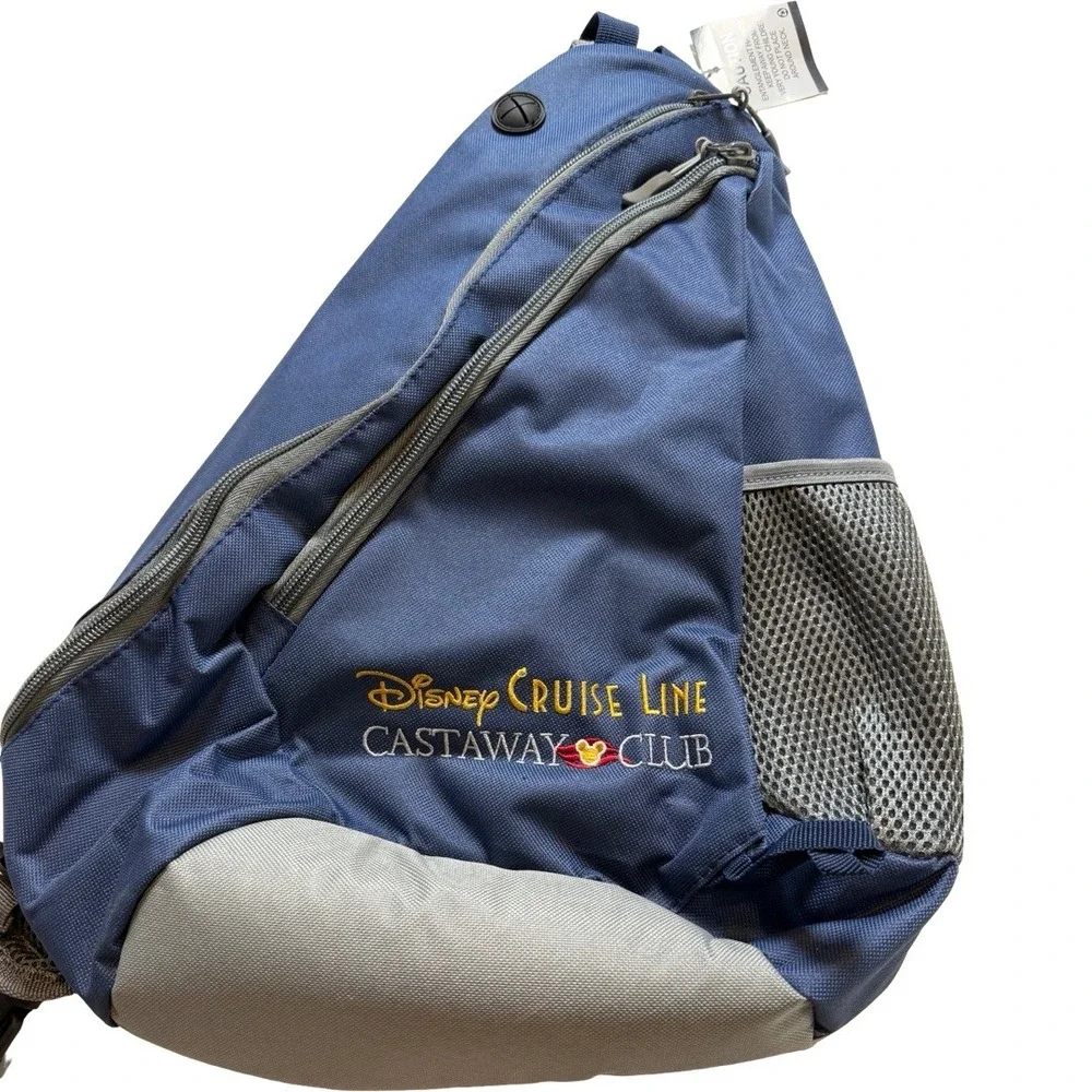 Disney Cruise Line Castaway Club Sling Backpack Blue Grey Travel Bag New